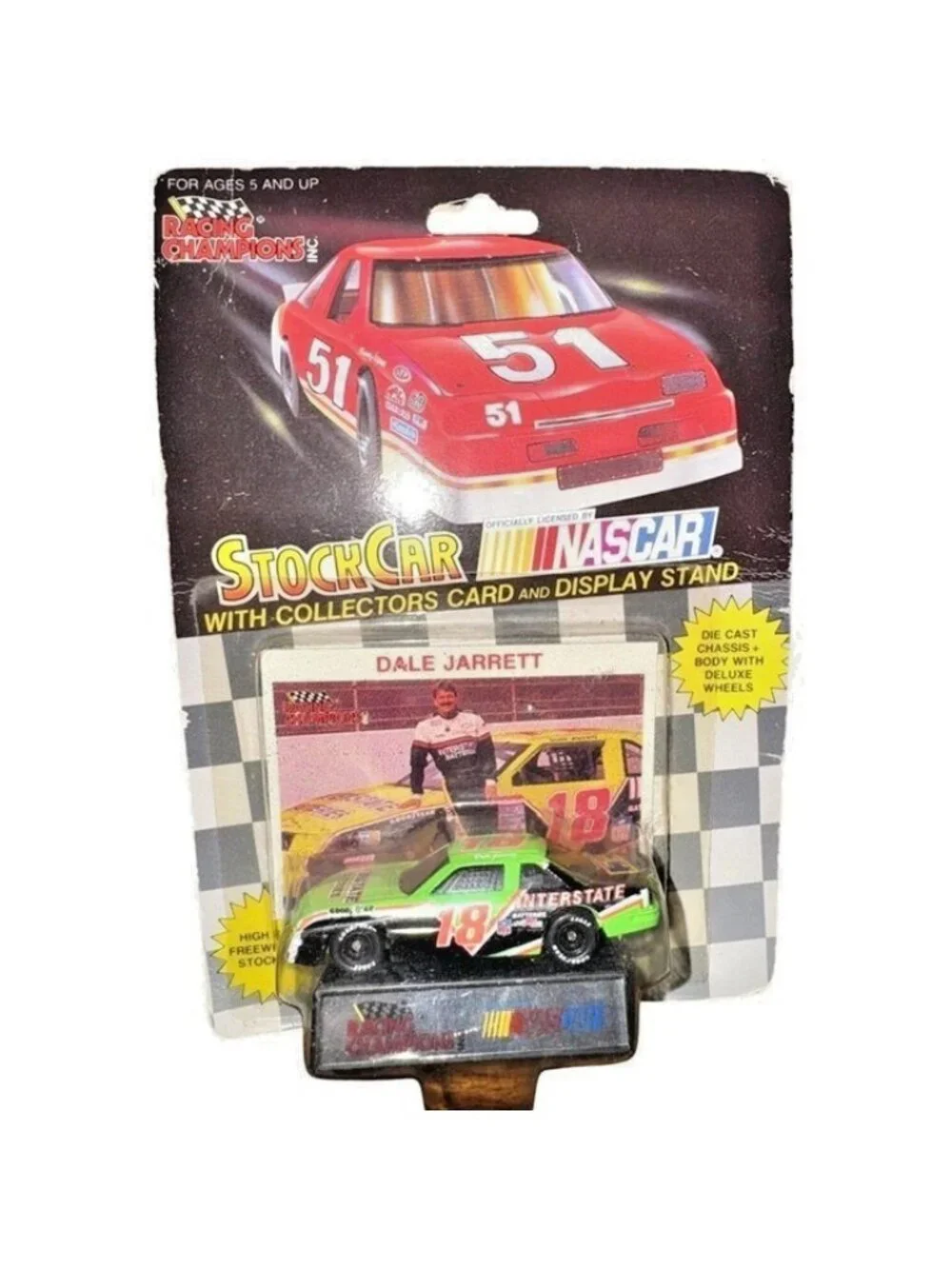 Vintage Die Cast Racing Champions Dale Jarrett #18 Interstate Batteries Stock Ca